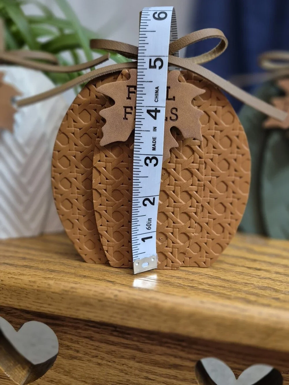 Fall Pumpkin Trio Wooden Home Decor - Green, Orange & White. NEW WITH TAGS!! - Picture 5 of 7
